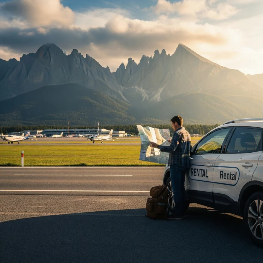 A traveler planning their route at the start of an epic Iceland road trip adventure.