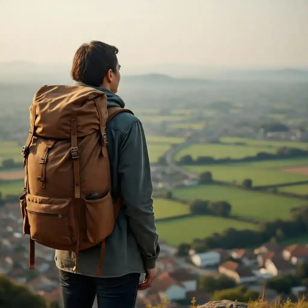 A person choosing the open road over the city, symbolizing the start of the ExploreHighways journey.
